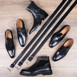 Black Premium Leather Belt - Trendy Style for Men