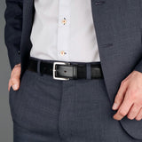 Black Premium Leather Belt - Trendy Style for Men