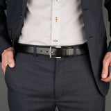 Black Premium Leather Belt - Trendy Style for Men