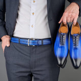 Benson Wholecut Shoe in exclusive Custom Patina Blue for a stylish look