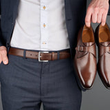 Premium brown leather belt for elegant style