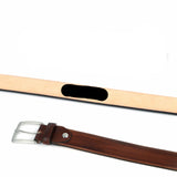 Elegant brown custom patina leather belt