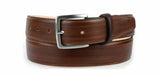 Elegant brown custom patina leather belt