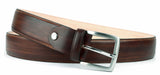 Elegant brown custom patina leather belt