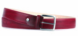 Customizable Leather Belts with Elegant Oxblood Patina