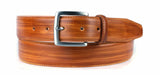 Custom leather belt with elegant tan patina