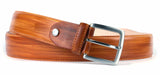 Custom leather belt with elegant tan patina