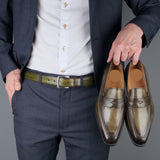 Elegant Olive Green Leather Belt for a Stylish Look