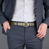 Elegant Olive Green Leather Belt for a Stylish Look