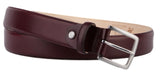 Elegant and trendy oxblood burgundy leather belt