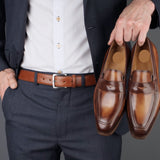 Authentic Leather Belt Elegant Design Tan