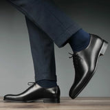 Benson Elegance Wholecut Oxford Shoes in Classic Black